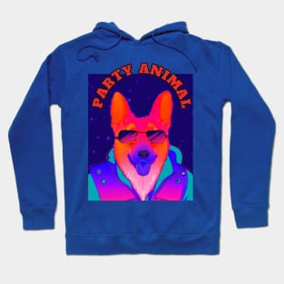 Party Animal Police K9 Dog Synthwave Retro Hoodie